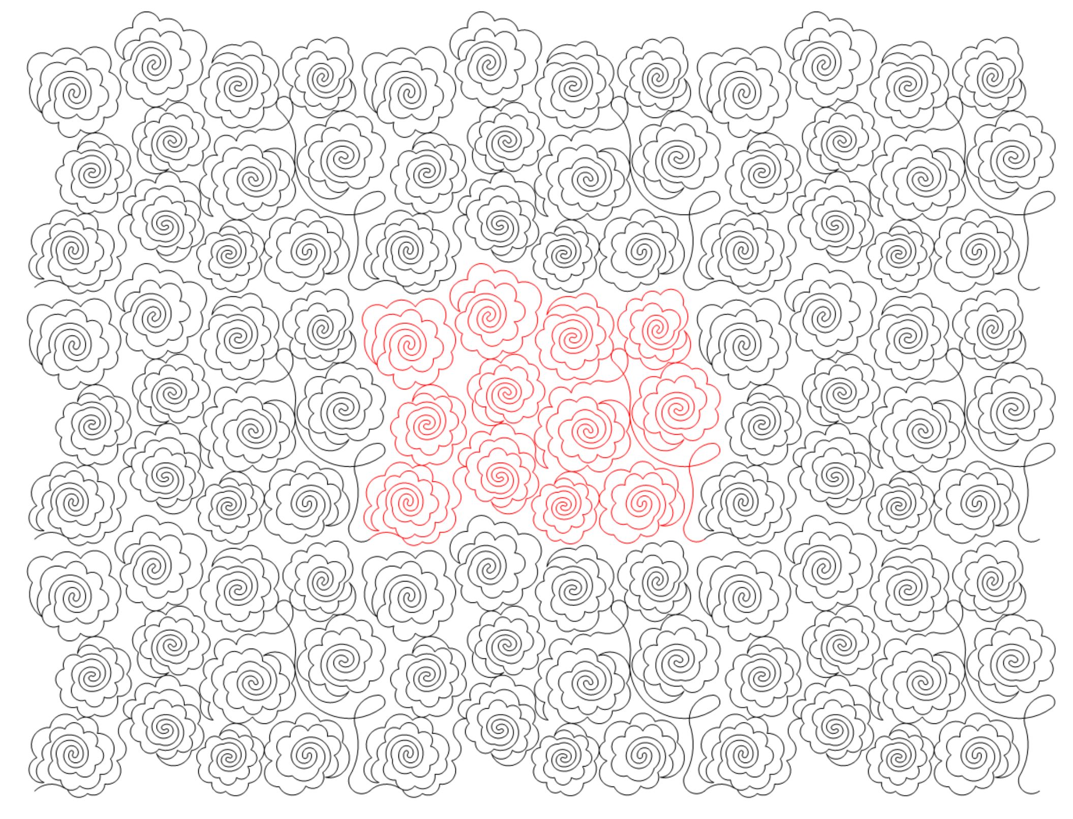 spiral roses e2e 001 - Edge to Edge Quilting Patterns